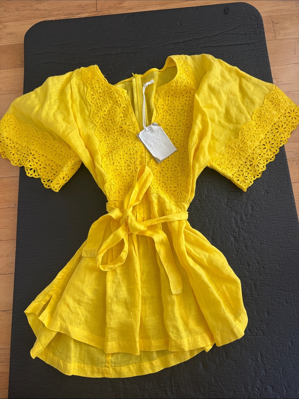 100 % Lino belted top size 44